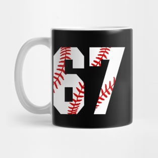 Baseball Number 67 #67 Baseball Shirt Jersey Favorite Player Biggest Fan Mug